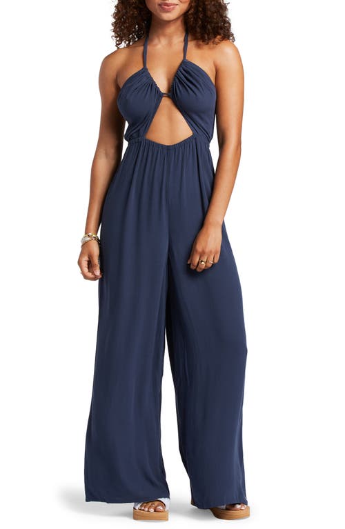 Roxy Away on Vacay Cutout Halter Jumpsuit in Mood Indigo