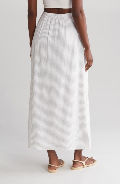 Splendid Tuileries Maxi Skirt In White/almond Stripe