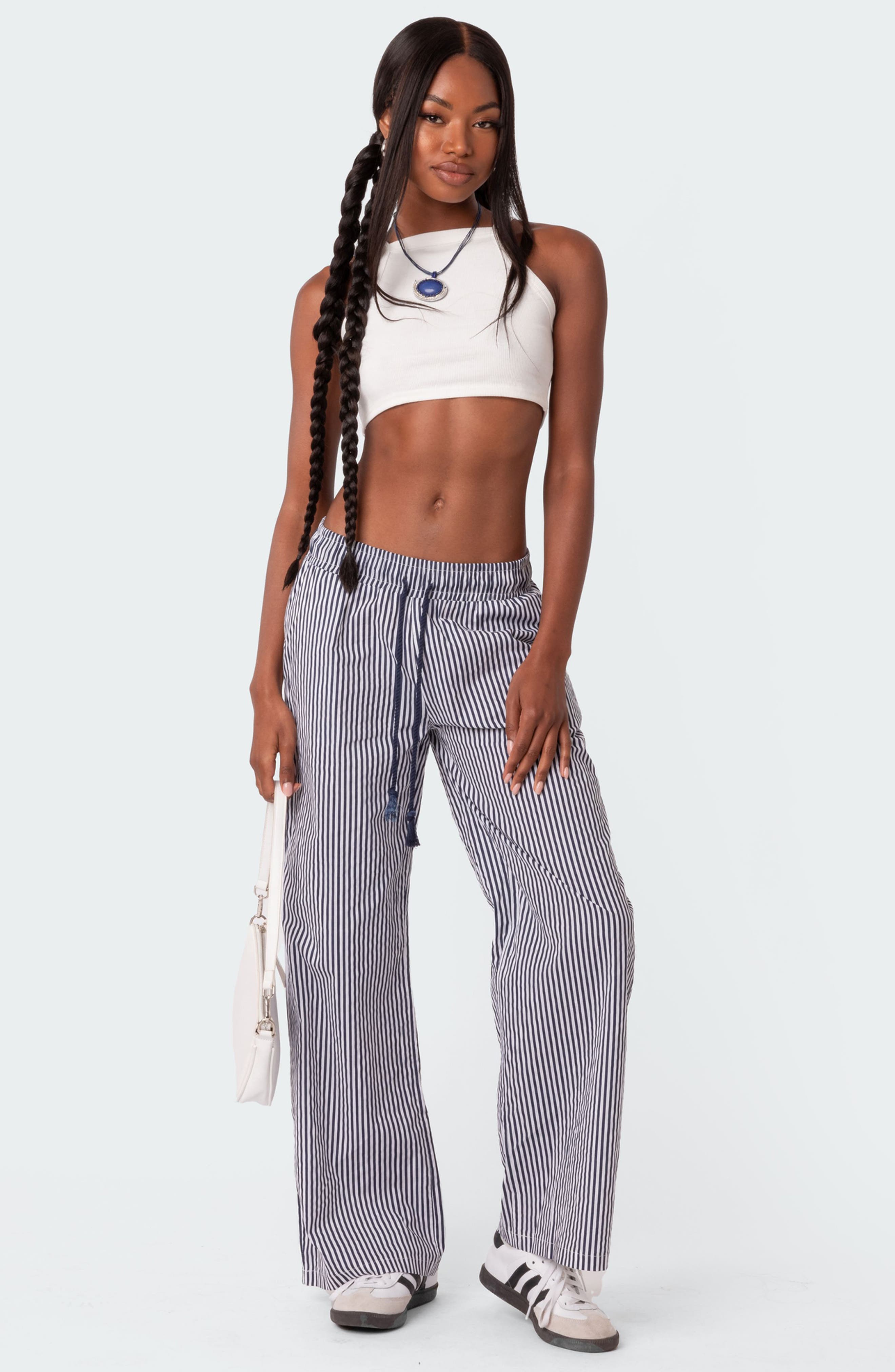 EDIKTED Seaside Stripe Wide Leg Drawstring Pants Nordstrom