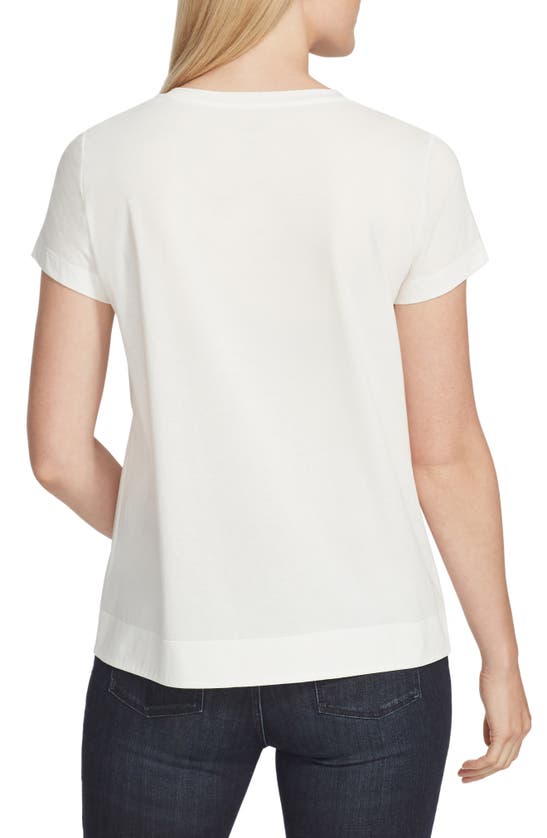 Shop Lafayette 148 The Modern V-neck T-shirt In White