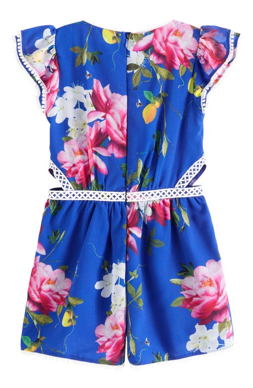 Shop Baker By Ted Baker Kids' Citrus Bloom Romper In Blue