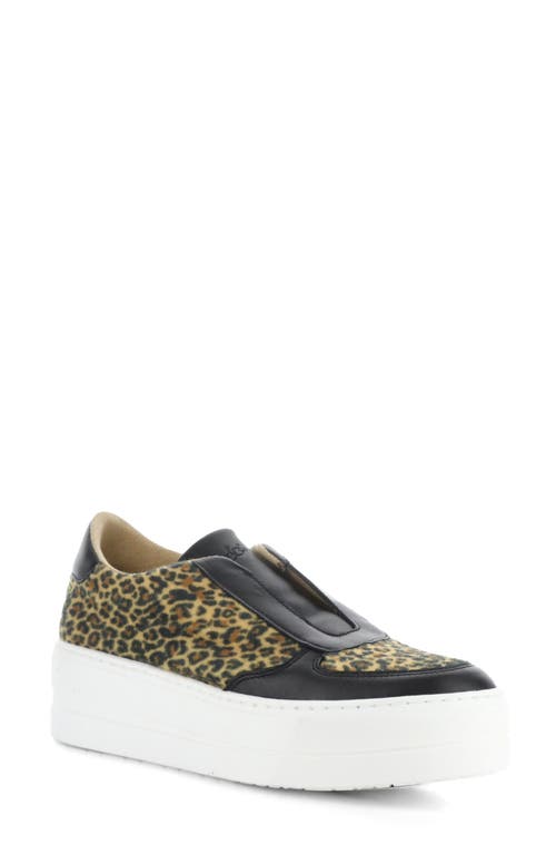 Bos. & Co. Magali Platform Slip-on Trainer In Black/camel Verona/f