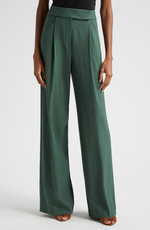Veronica Beard Marbeau Pleated Wide Leg Pants Forest at Nordstrom,