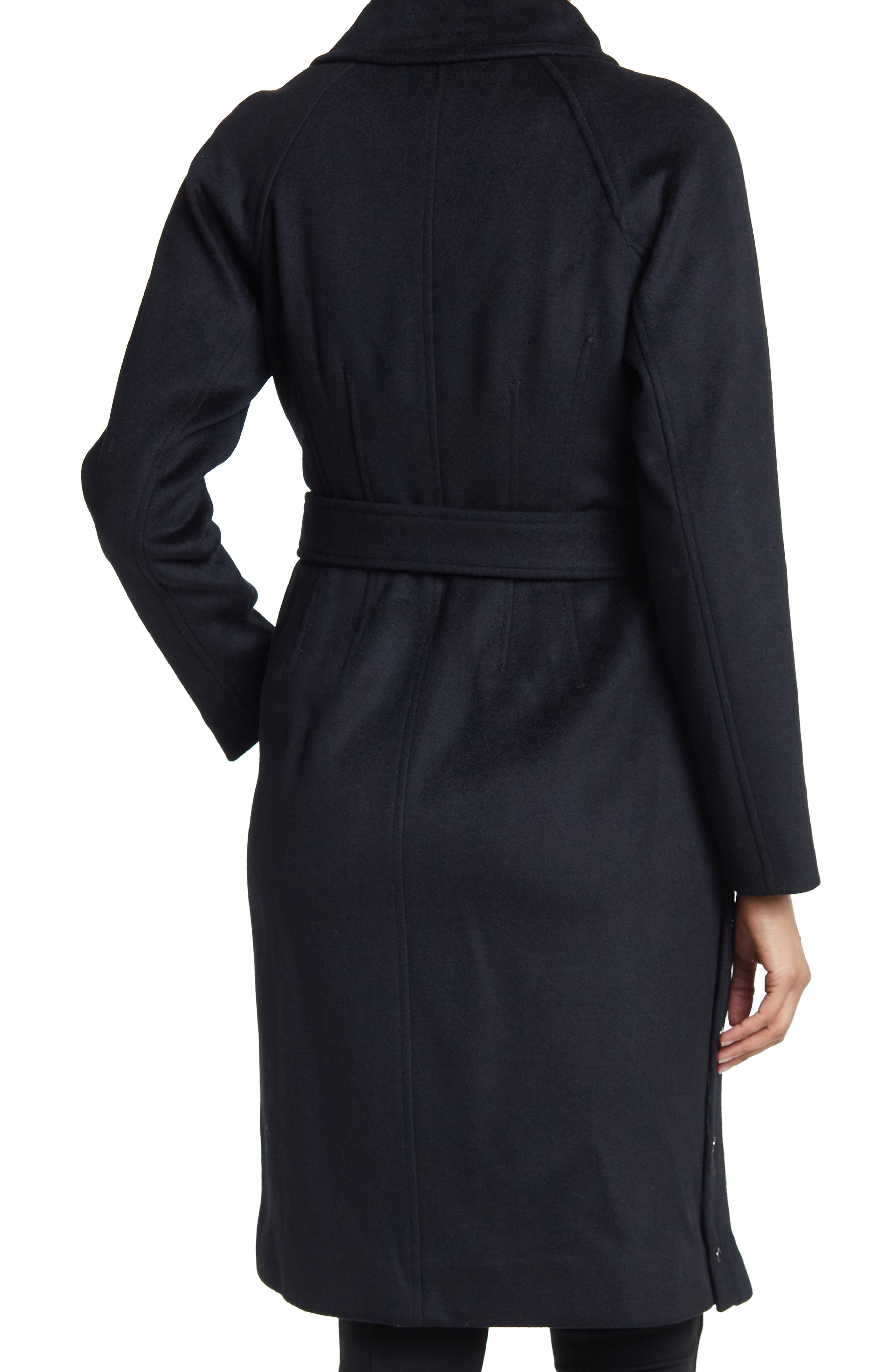 asymmetrical zip wool coat