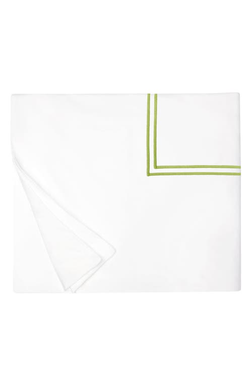 SFERRA Grande Hotel Duvet Cover in White/Fern at Nordstrom