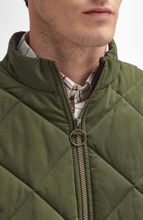 Shop Barbour Country Liddesdale Quilted Vest In Olive Green