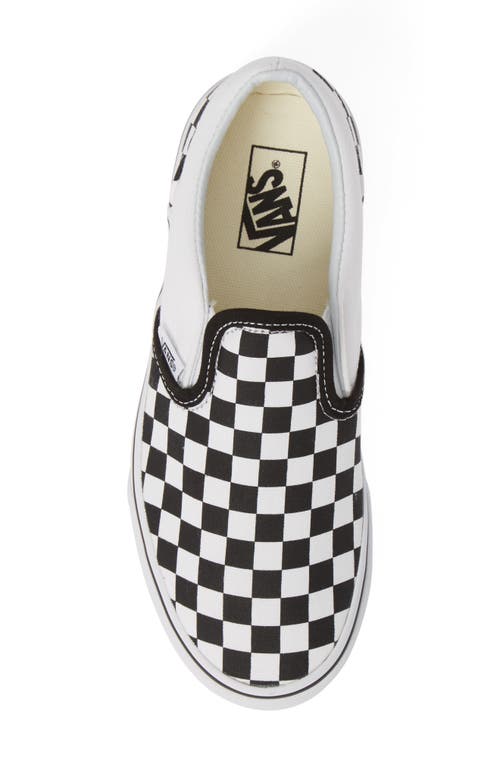 Shop Vans Kids' Classic Checker Slip-on In Black/true White