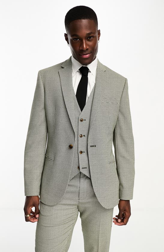 Asos Design Slim Fit Suit Jacket In Neutral