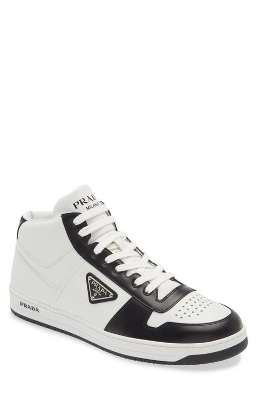 Prada Downtown High Top Sneaker In White