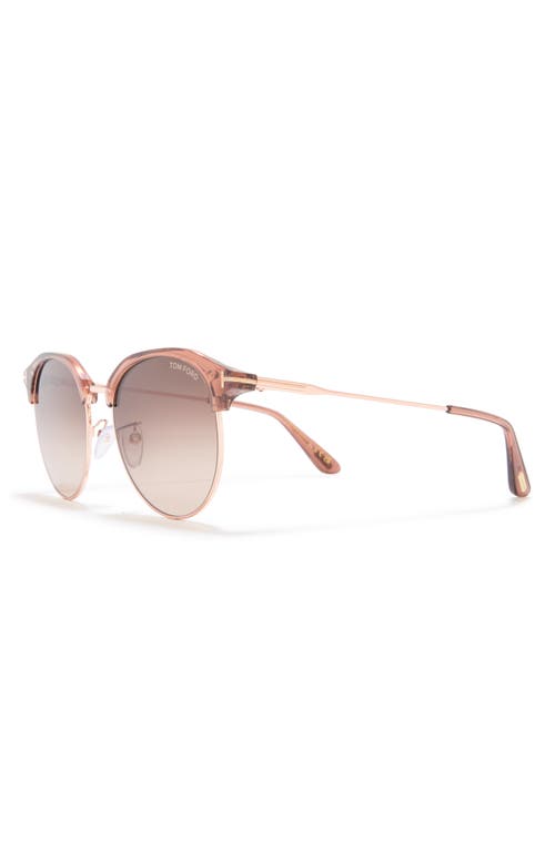 Tom Ford 55mm Gradient Round Sunglasses In Light Brown/gradient Brown
