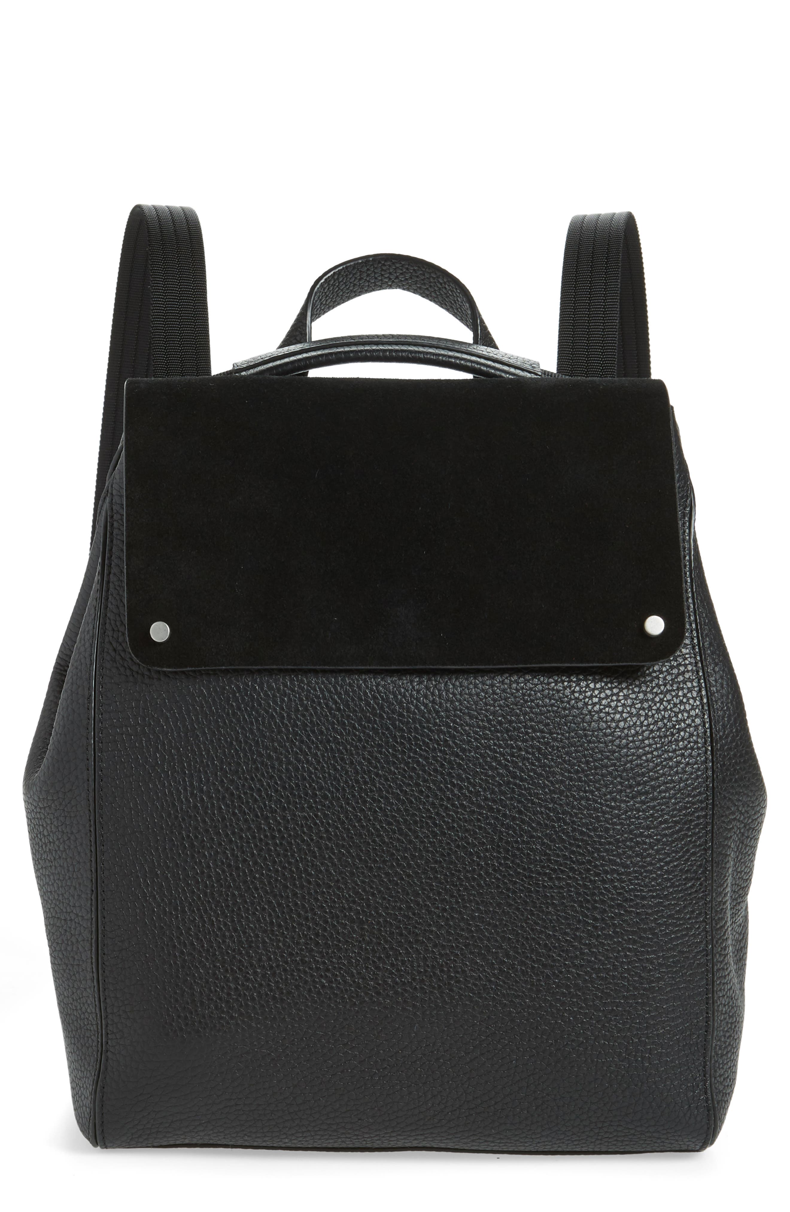 nordstrom black leather backpack