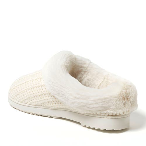 Dearfoams Hannah Festive Knit Clogs In Cream