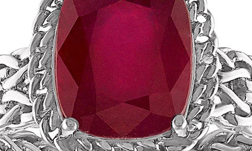 FZN FZN STERLING SILVER RUBY WHEAT CHAIN TEXTURED RING