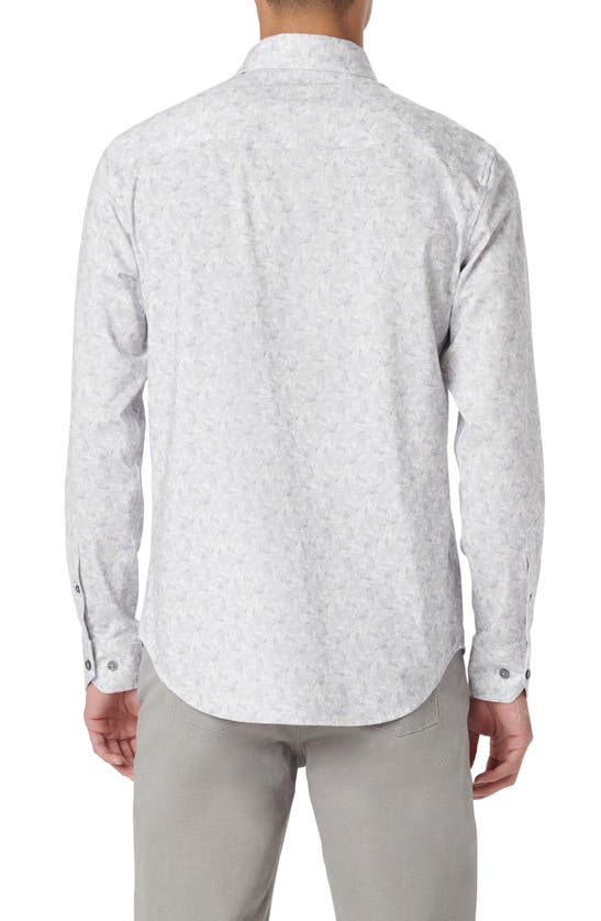 Shop Bugatchi James Ooohcotton® Geometric Print Button-up Shirt In Platinum