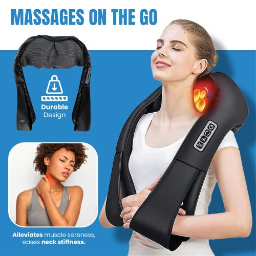Pursonic 3d Shiatsu Heating Back And Neck Massager In Black