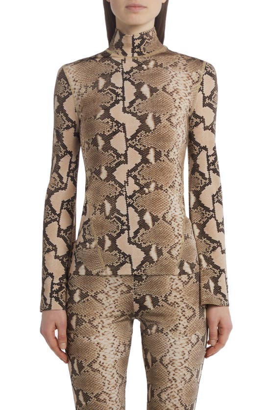 Stella Mccartney Python Print Fluid Top In 2203 Brown Multicolor