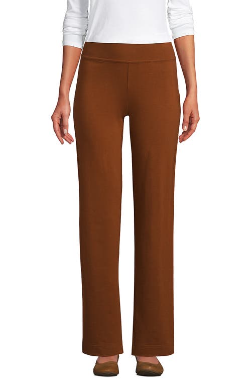 Shop Lands' End Starfish Mid Rise Straight Leg Pants In Dark Caramel