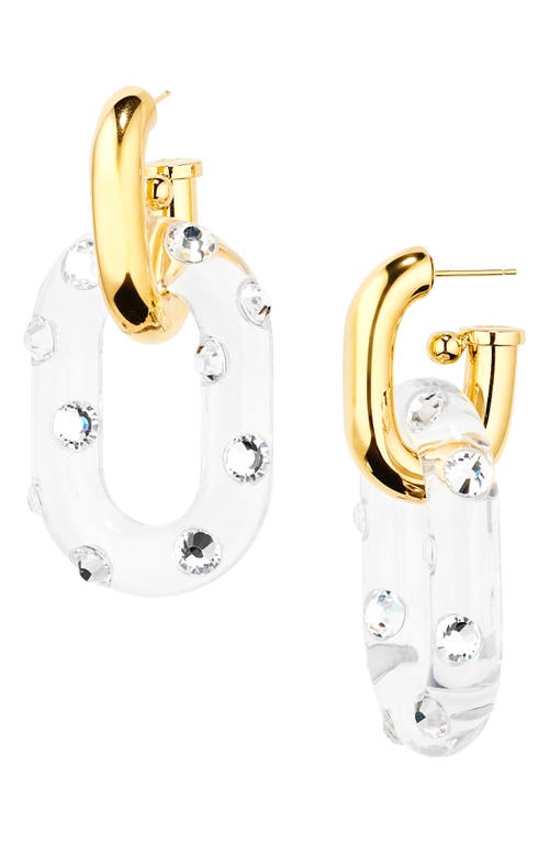 Shop Rabanne Crystal Xl Link Drop Earrings In Gold/crystal