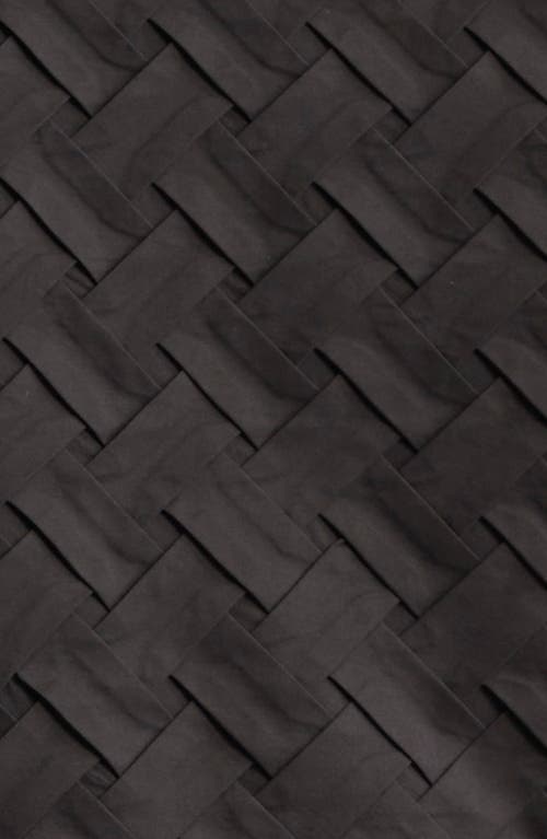 Emporio Armani Basket-weave High-neck Jacket In Solid Black