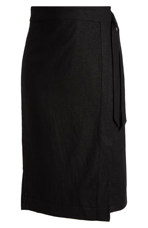 Shop Universal Standard Linen Blend Faux Wrap Skort In Black