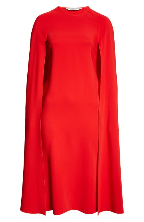 Shop Stella Mccartney Stretch Crepe Cape Dress In 6527 - Lipstick Red