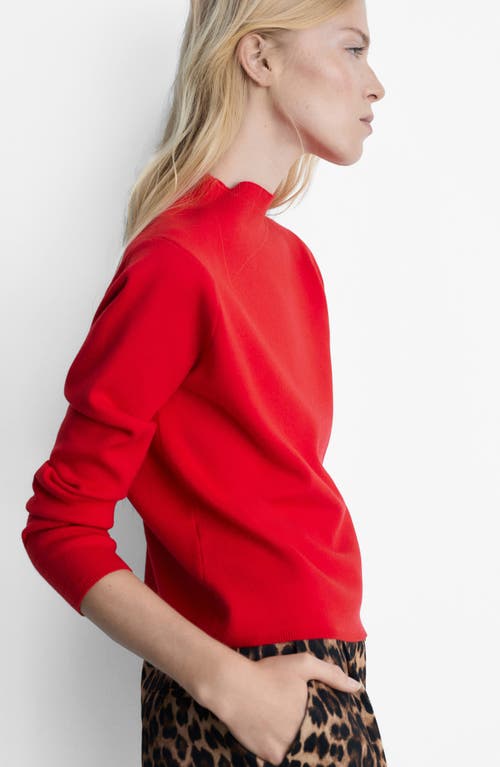 Shop Mango Chimney Mock Neck Sweater In Red