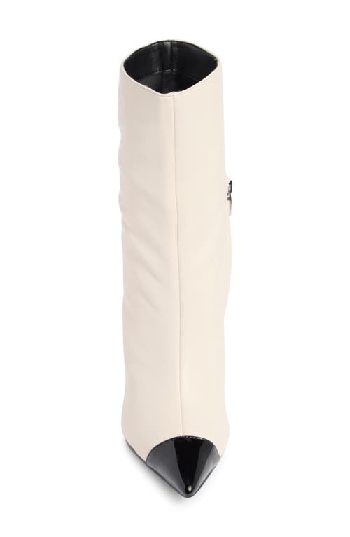Nine West Winner Pointed Toe Boot In Chic Cream/nero
