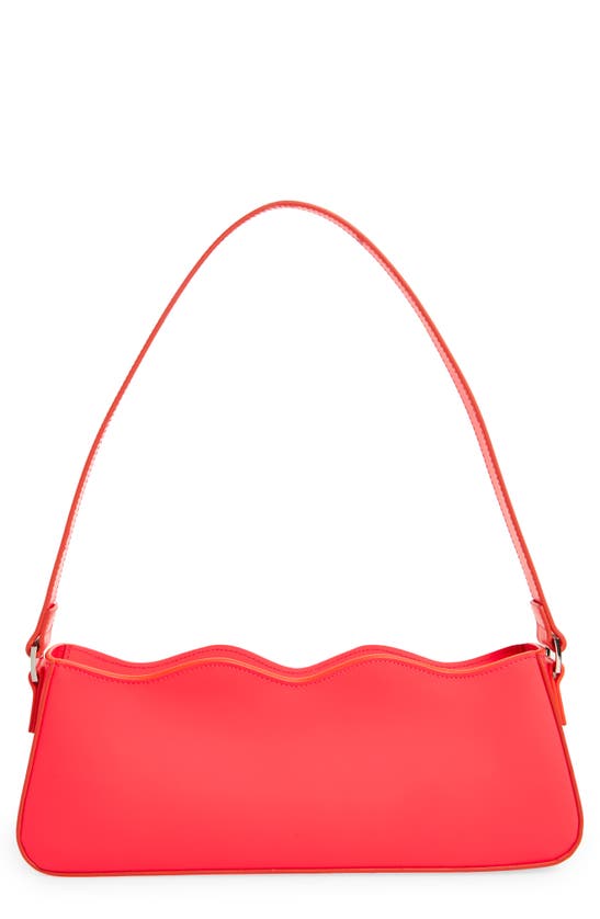 Mach & Mach Wave Leather Baguette Bag In Fluo Pink