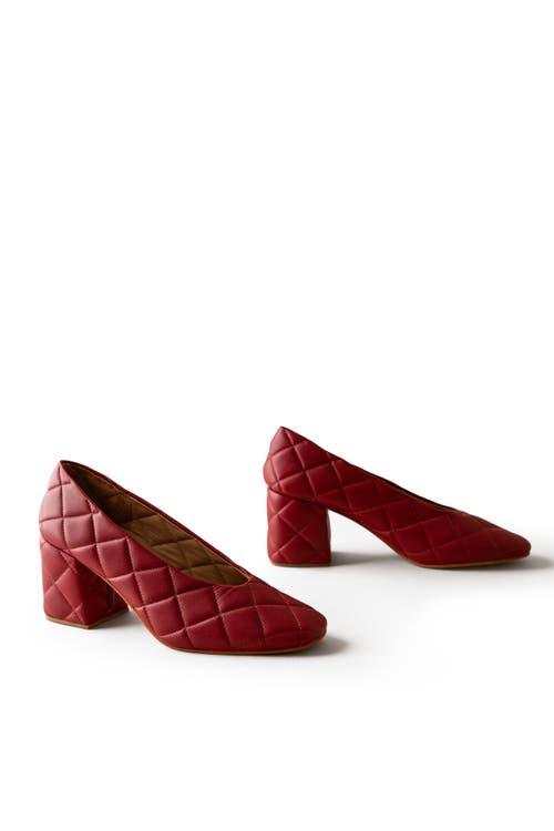 Huma Blanco Salvador Block Heel Pump In Quilted Cherry