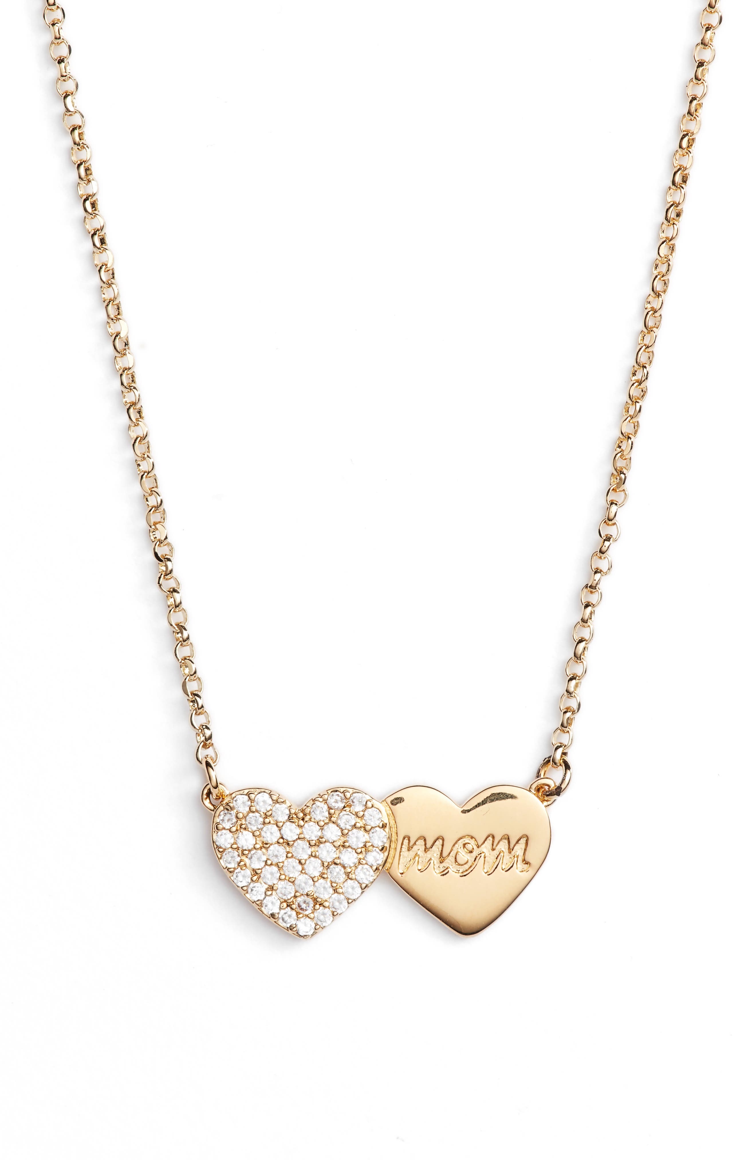 kate spade new york mom knows best pavé heart necklace Nordstrom