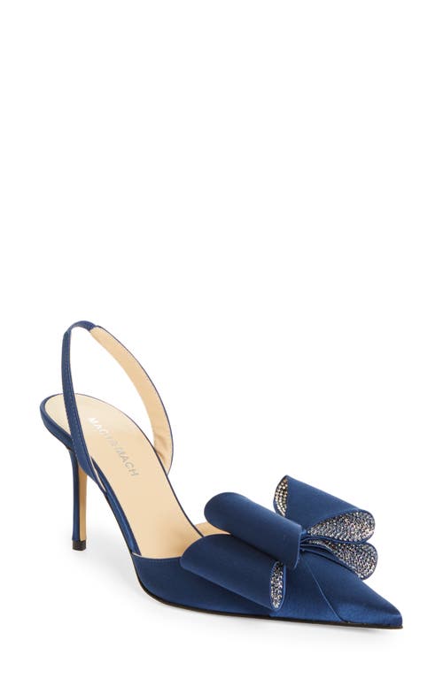 Shop Mach & Mach Le Cadeau Pointed Toe Slingback Pump In Navy Blue