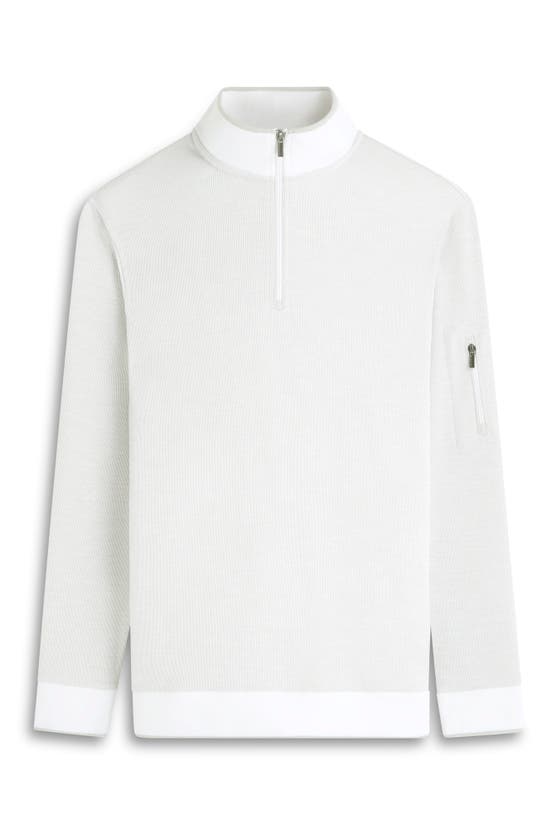 Shop Bugatchi Quarter Zip Pullover In White