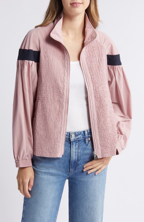Nikki Lund Missy Water Repellent Smocked Jacket In Pink