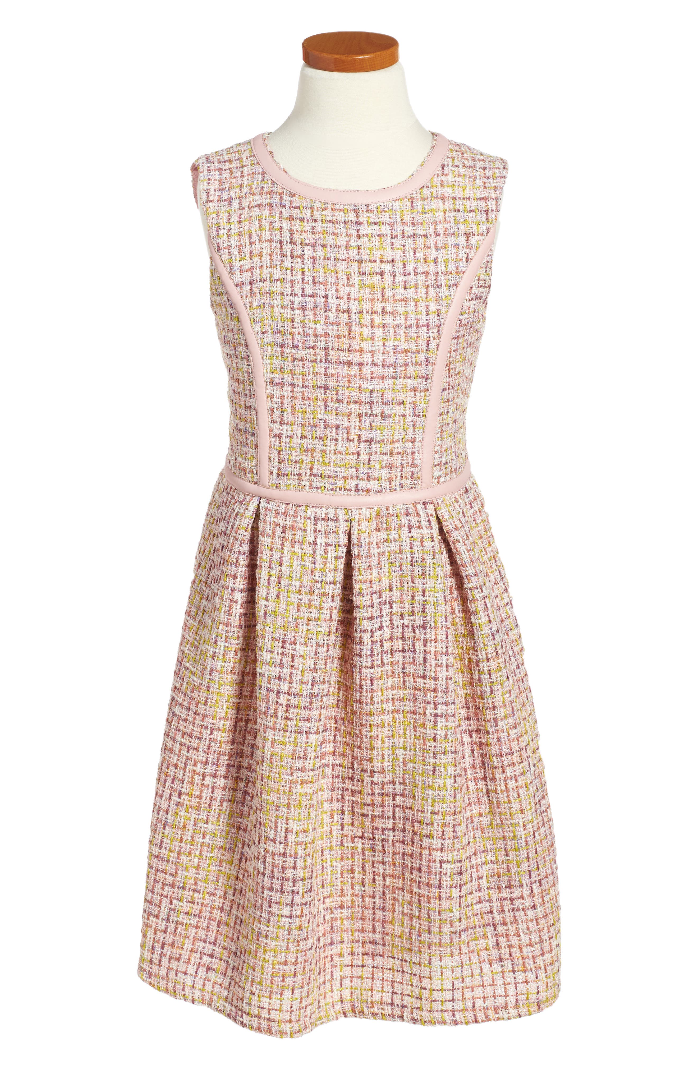 tweed fit and flare dress