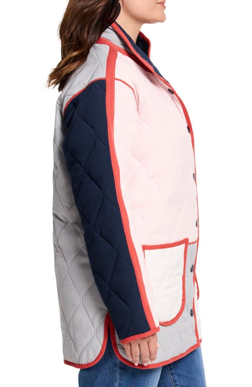 Shop Nz Active By Nic+zoe Colorblock Reversible Quilted Jacket In Pink Multi