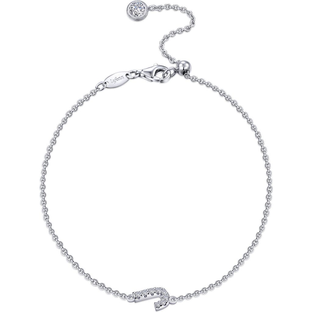 Lafonn Simulated Diamond Pavé Initial Bracelet In Silver/white J
