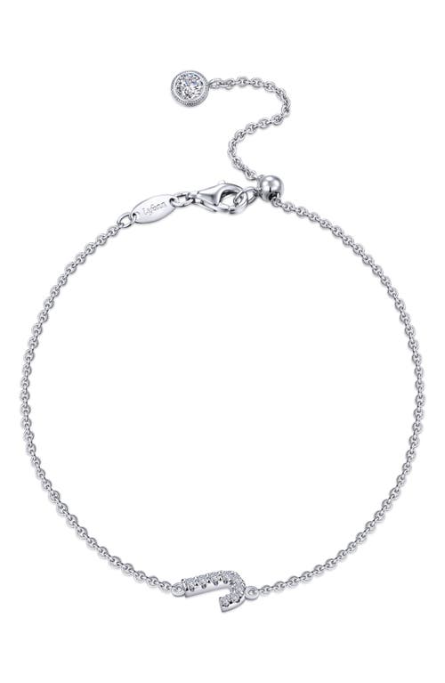 Lafonn Simulated Diamond Pavé Initial Bracelet In Silver/white J