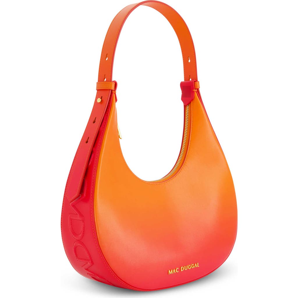 Mac Duggal Ombre Leather Hobo Shoulder Bag In Sunset Ombre
