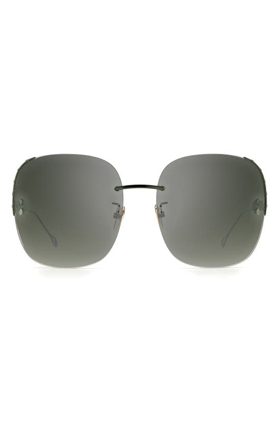 Isabel Marant 61mm Rectangular Sunglasses In Green / Silver | ModeSens