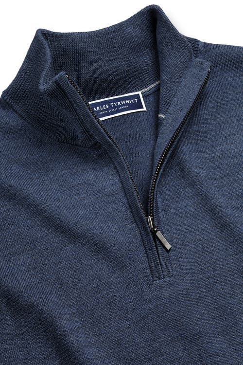 CHARLES TYRWHITT CHARLES TYRWHITT PURE MERINO ZIP NECK SWEATER