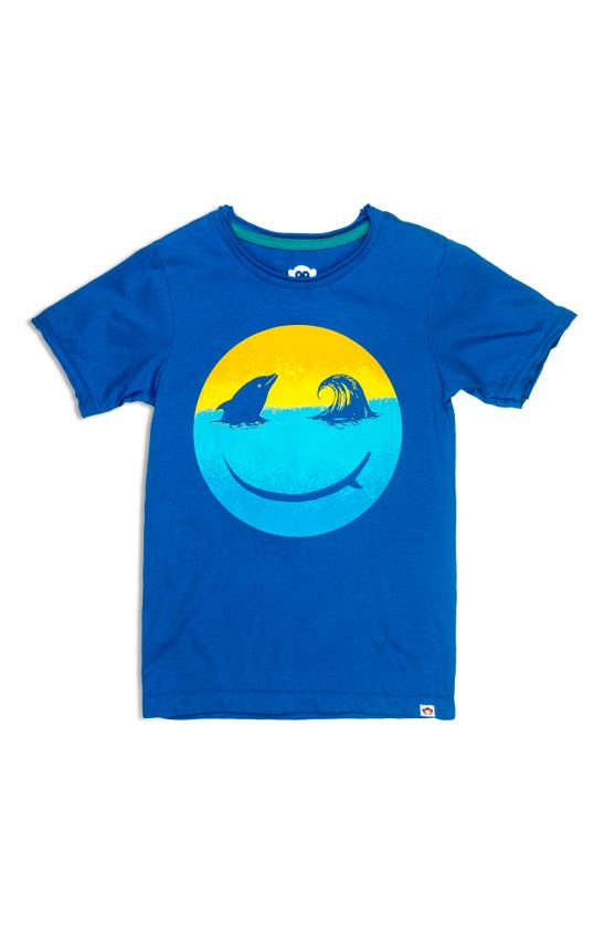 Appaman Kids' Smile Mirage Graphic T-shirt In Surf The Web
