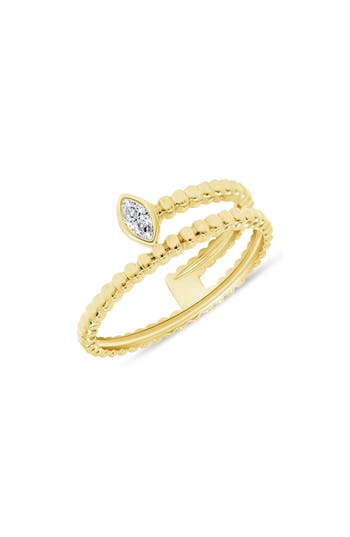 Shop Ron Hami 14k Yellow Gold Marquise Bezel Diamond Ring In Gold/diamond
