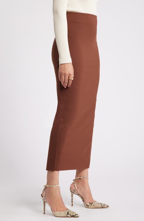 Shop Open Edit Smooth Edit Maxi Skirt In Brown Soil