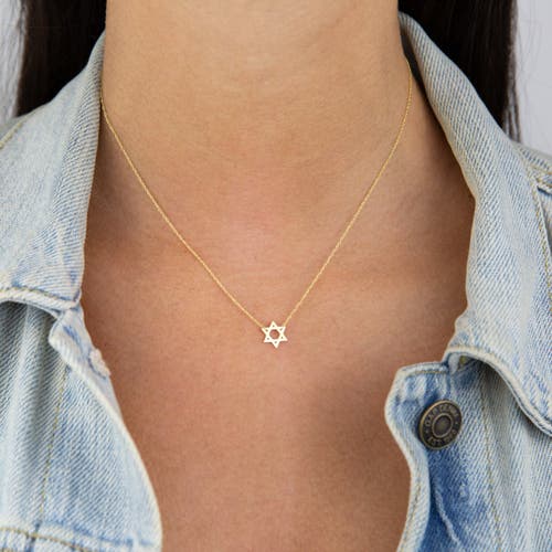 Shop Adina Eden By  Solid Star Of David Necklace 14k In 14k Gold