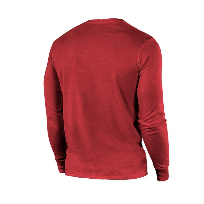 Shop Majestic Threads Red Kansas City Chiefs Super Bowl Lviii Tri-blend Long Sleeve T-shirt