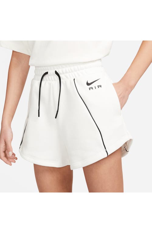 Shop Nike Air Fleece Shorts In Sail/black/black