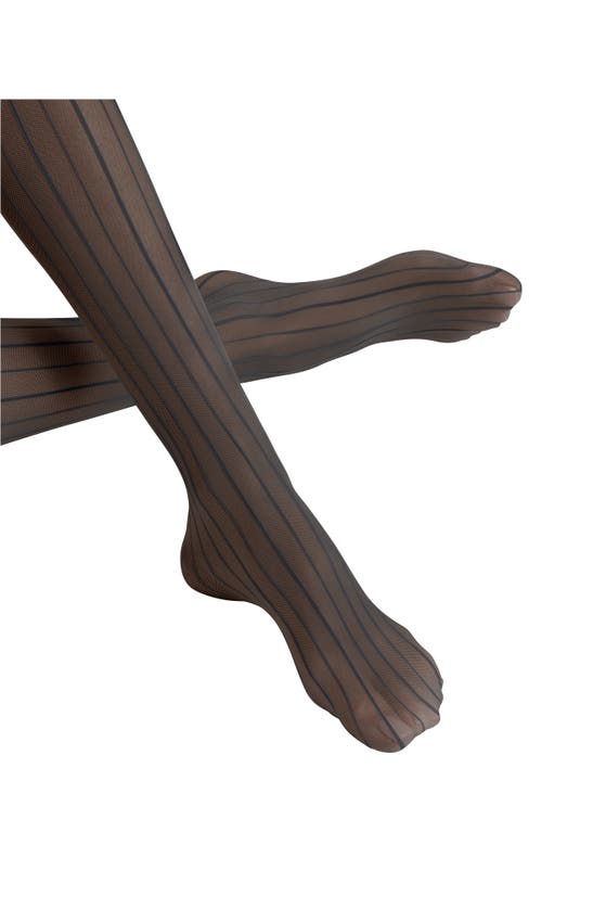 Shop Falke Linear Lounge Tights In Black