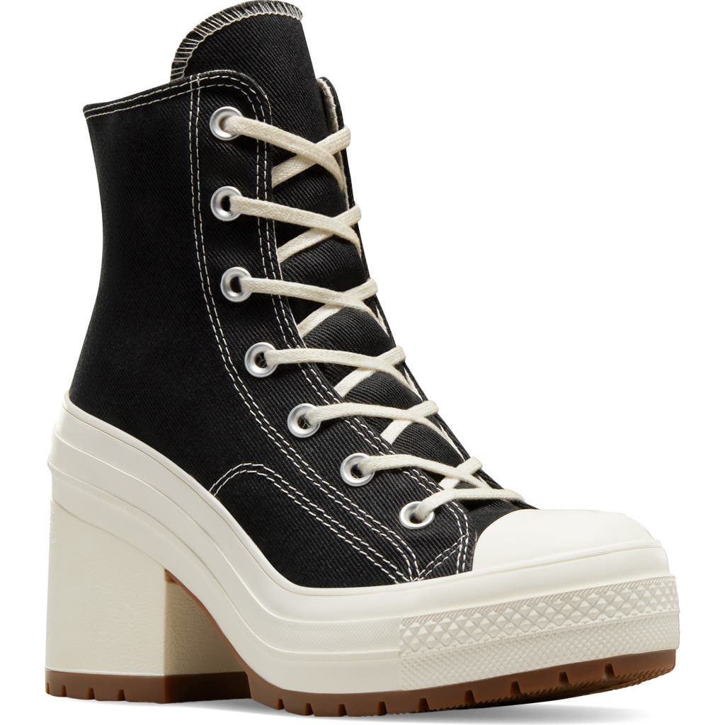 Converse Chuck 70 De Luxe Block Heel Sneaker In Black/egret/egret