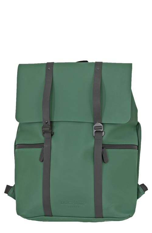 Duchamp Foldover Rubberized Backpack in Dark Green