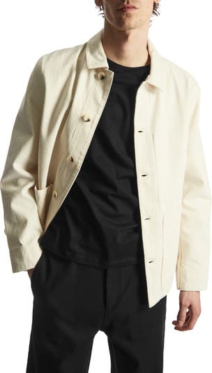 ASOS Colorblock Cotton Utility Jacket in Natural for Men